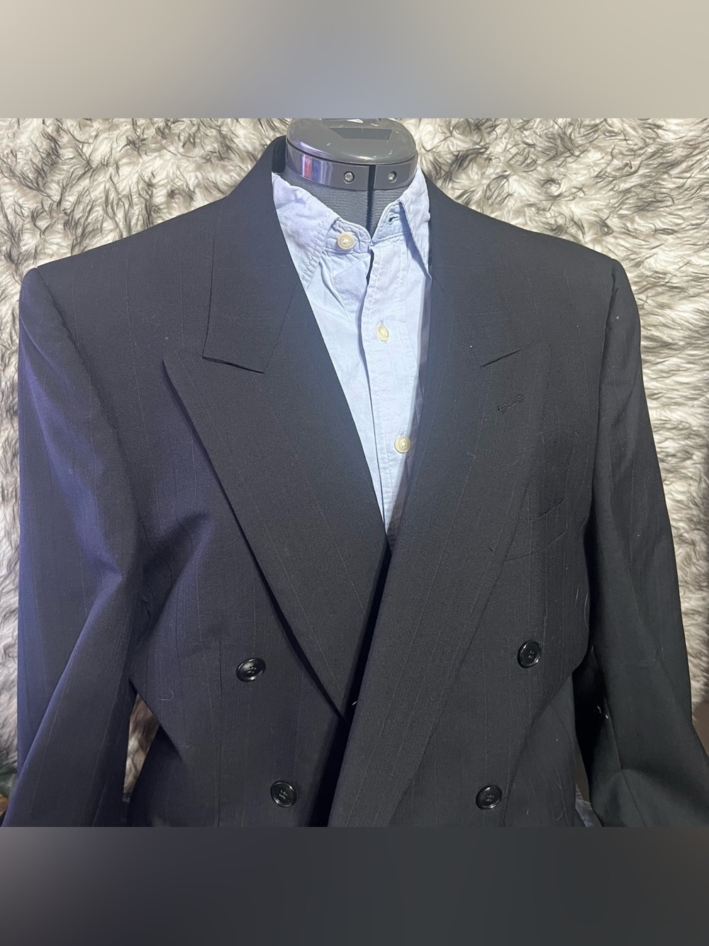 Jones New York Men's Double-Breasted Black Blazer - Classic Tailored Style